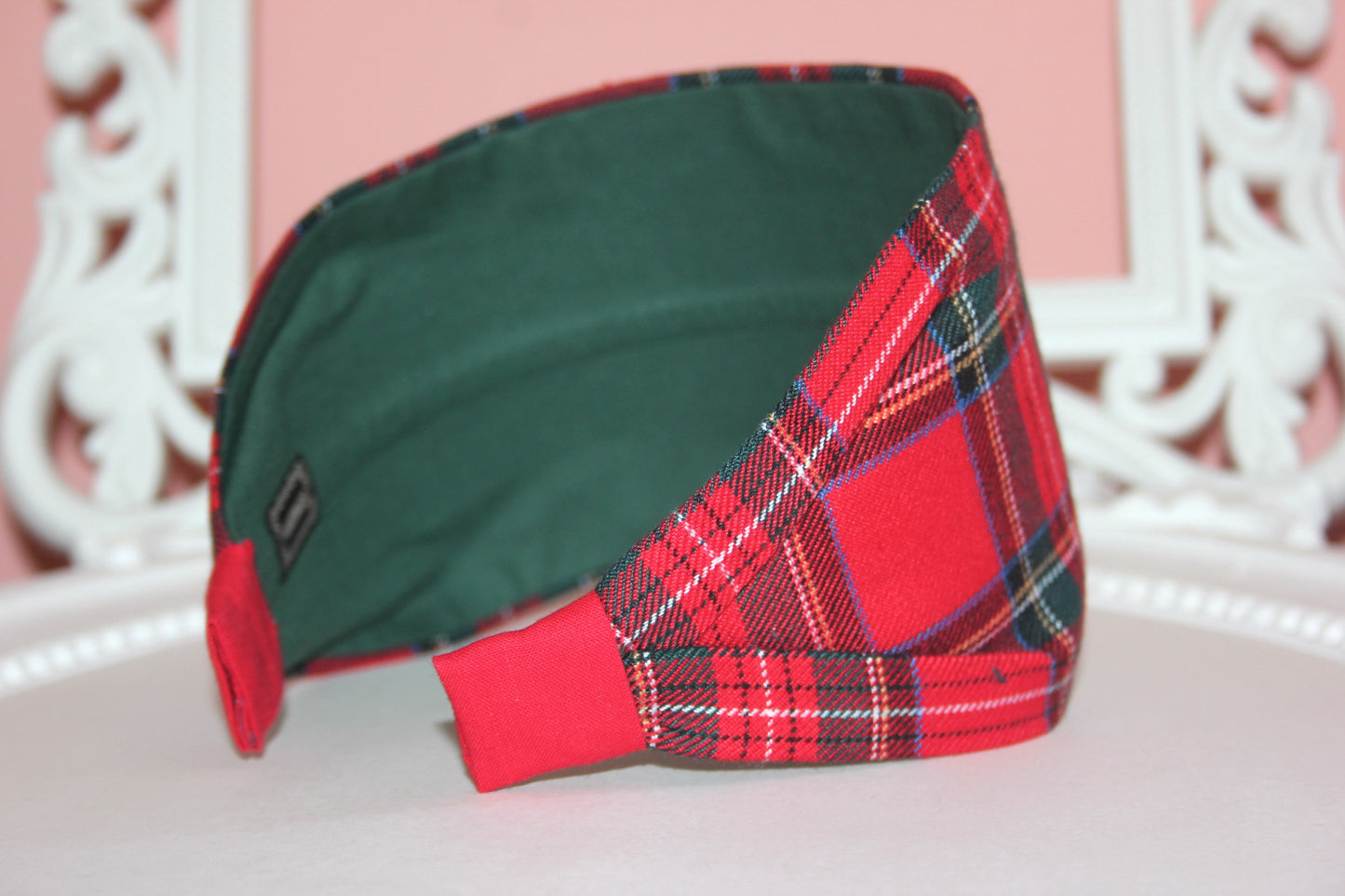 Tartan headband for women Red & Green Christmas headcover