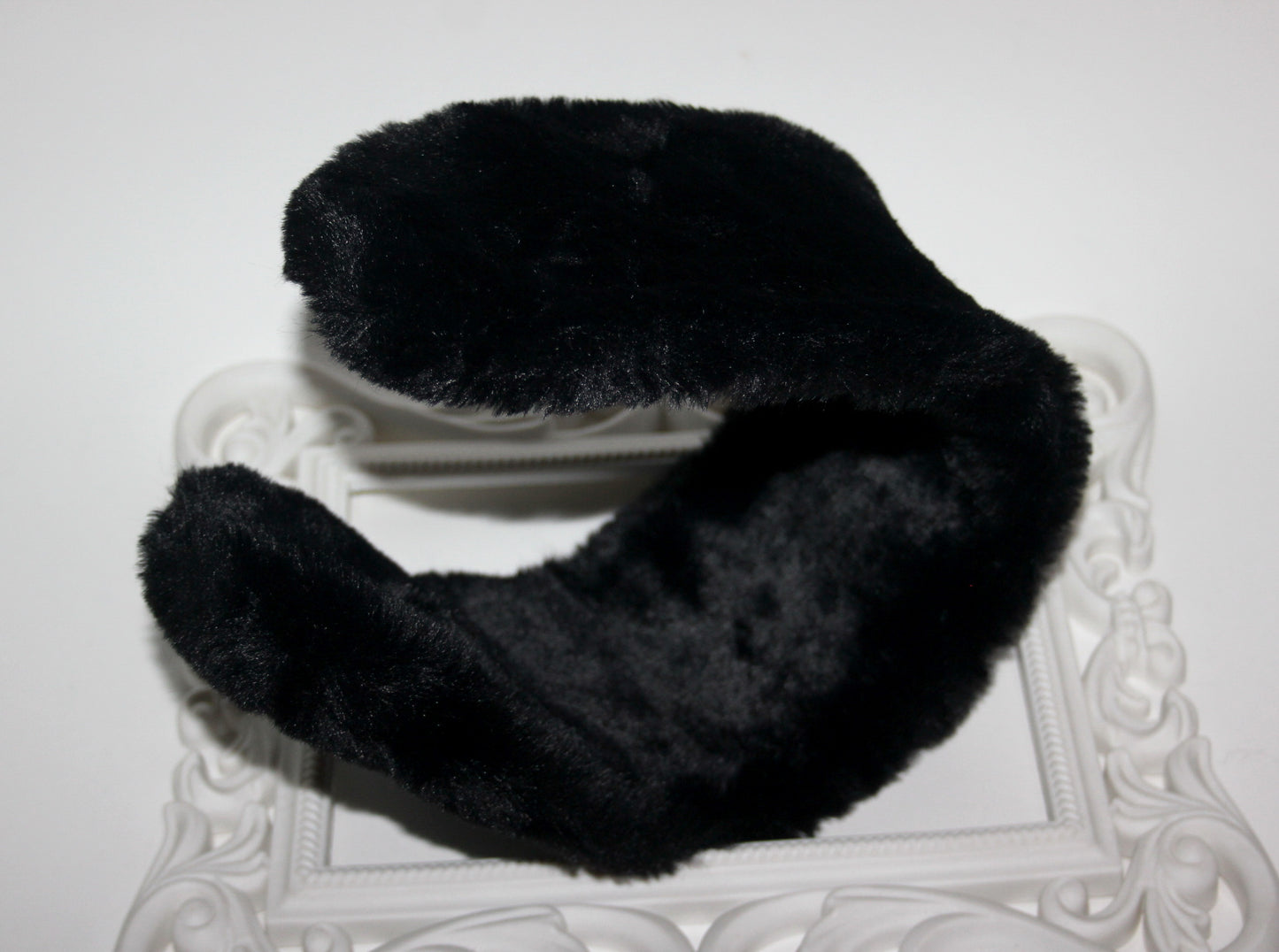 Black earmuffs Rabbit faux fur headband turban Skiing headphones
