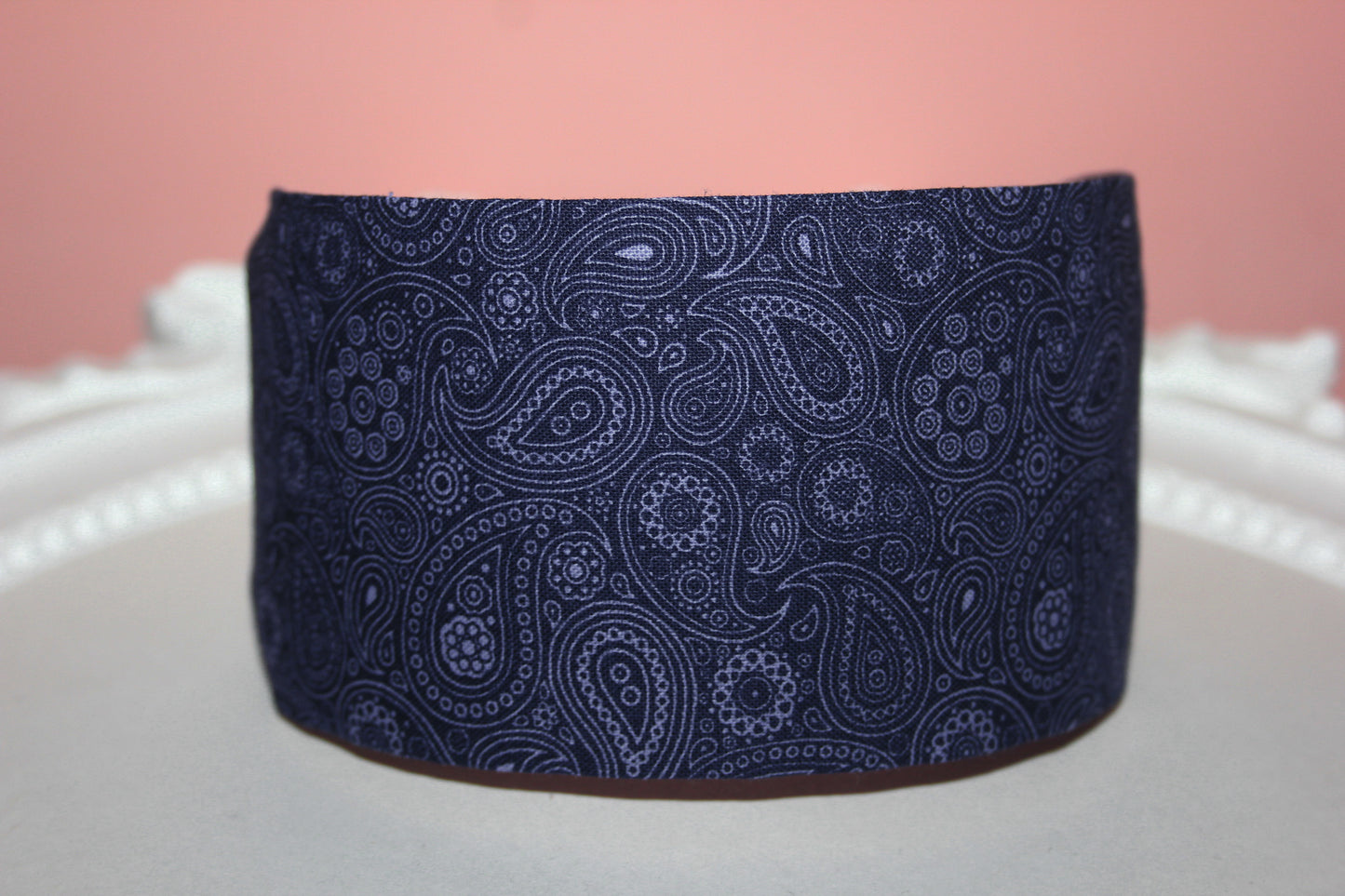 Dark Blue headband for women Paisley print cotton bandana