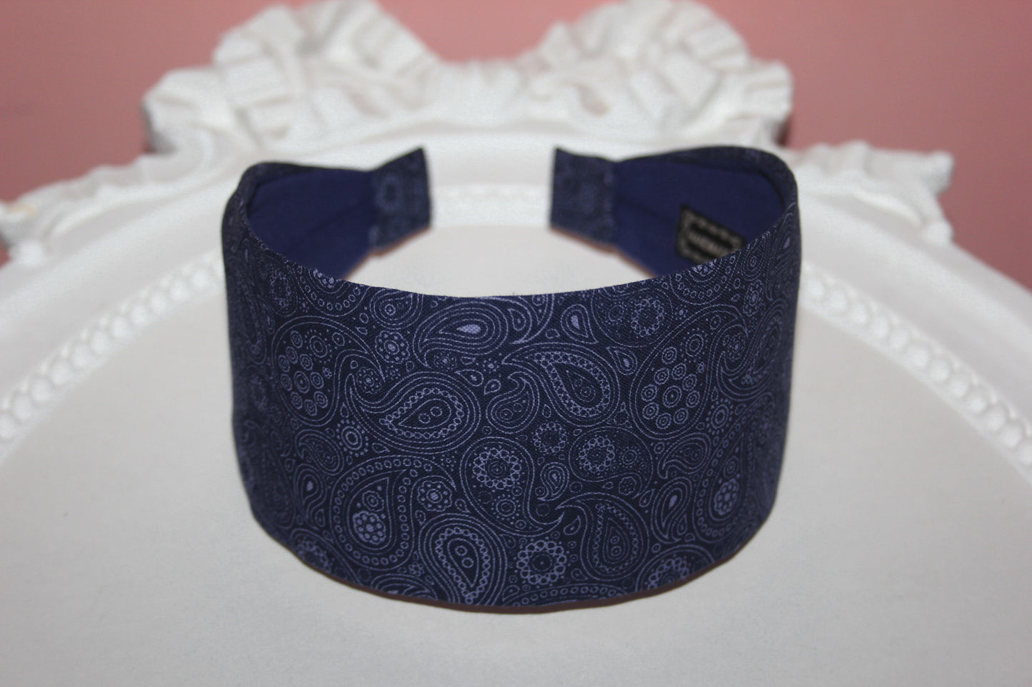 Dark Blue headband for women Paisley print cotton bandana