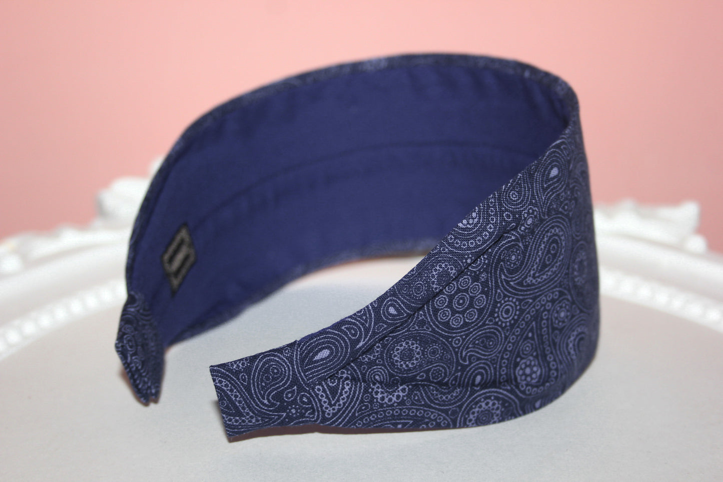 Dark Blue headband for women Paisley print cotton bandana