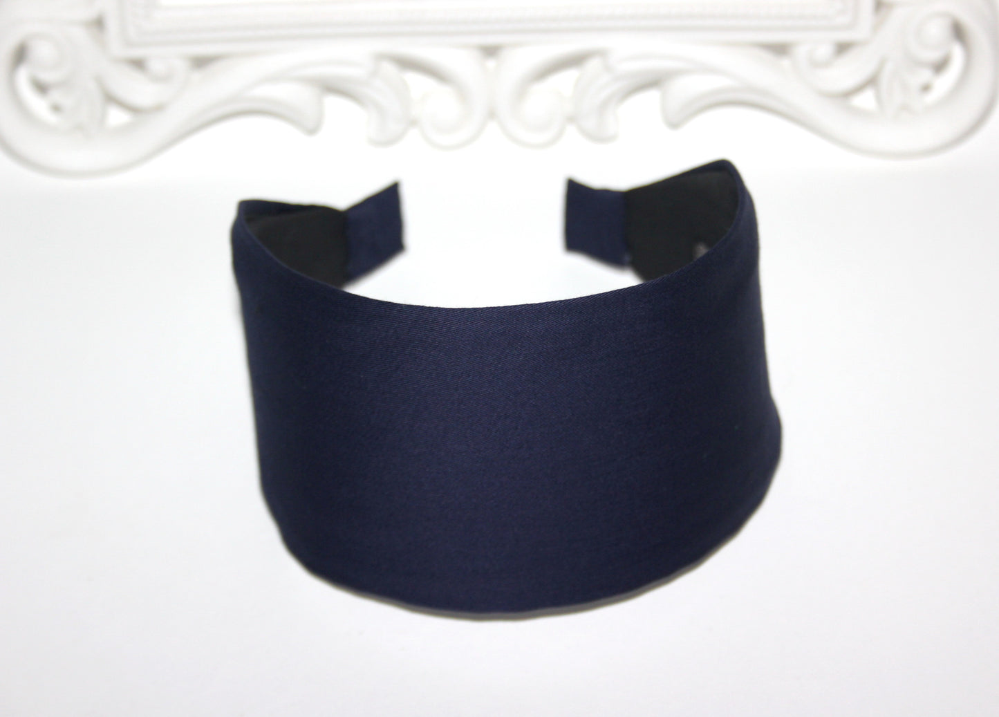 Cotton Headband in Navy Blue - Perfect for Business Attire, Stylish Women's Head Scarf