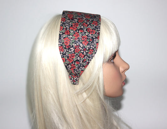 Boho flower print fabric headband