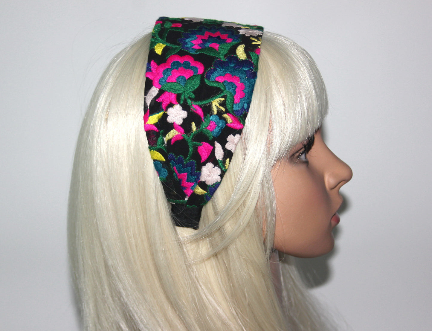 Multicolor embroidered headband Fashion alopecia hairband scarf