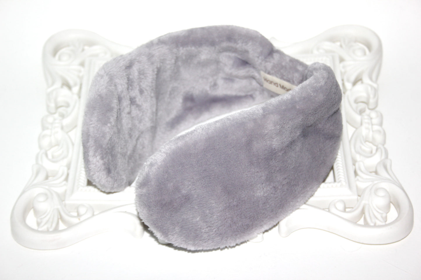 Fluffy ear warmer Gray faux fur earmuffs women Headband turban