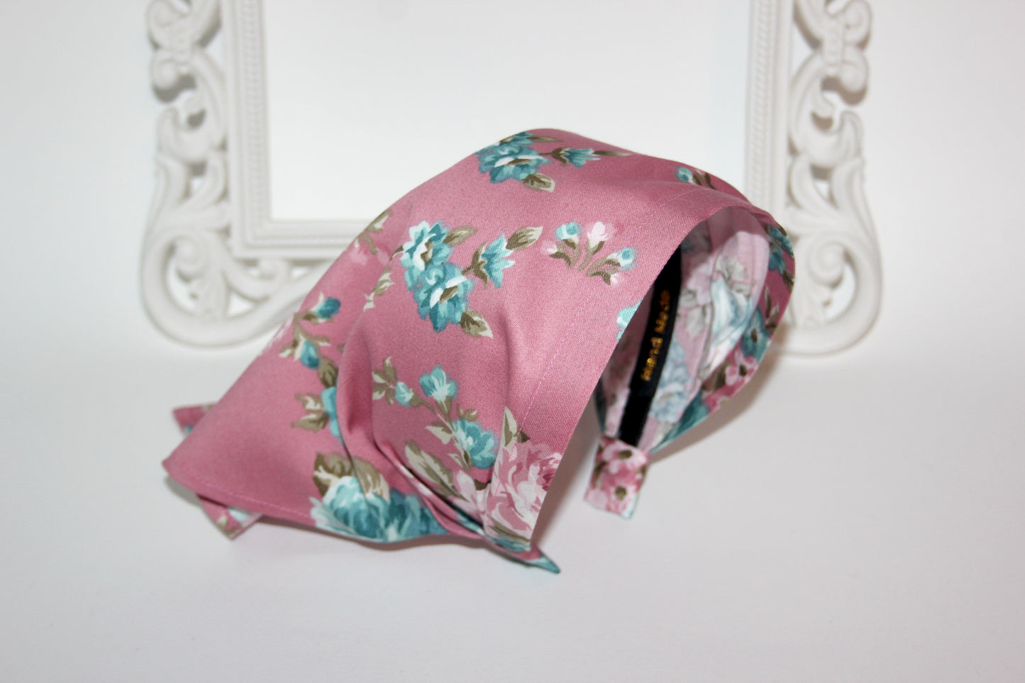 Head kerchief Blush Pink cotton triangle bandana headband