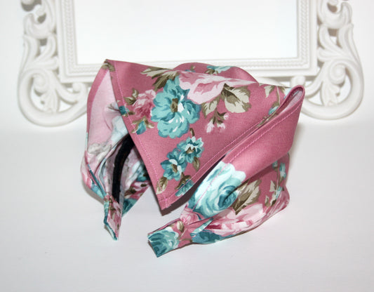 Head kerchief Blush Pink cotton triangle bandana headband
