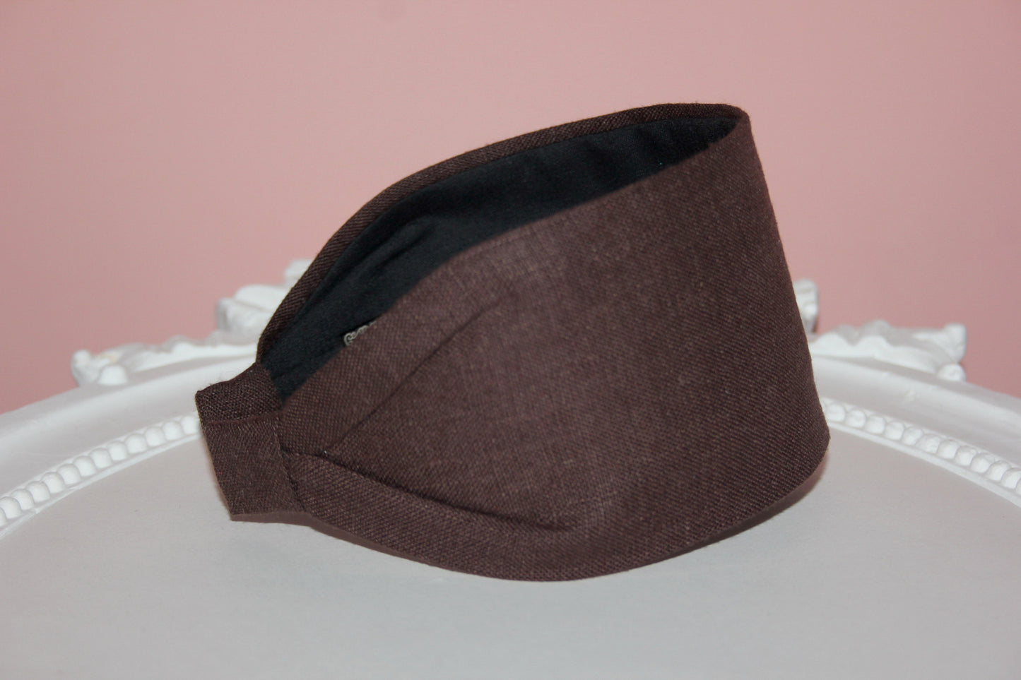 Dark Brown linen headband for women retro hairband