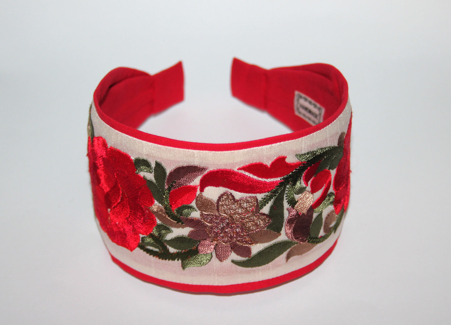 Boho floral haeadband 3" inch Embroidered women hairband