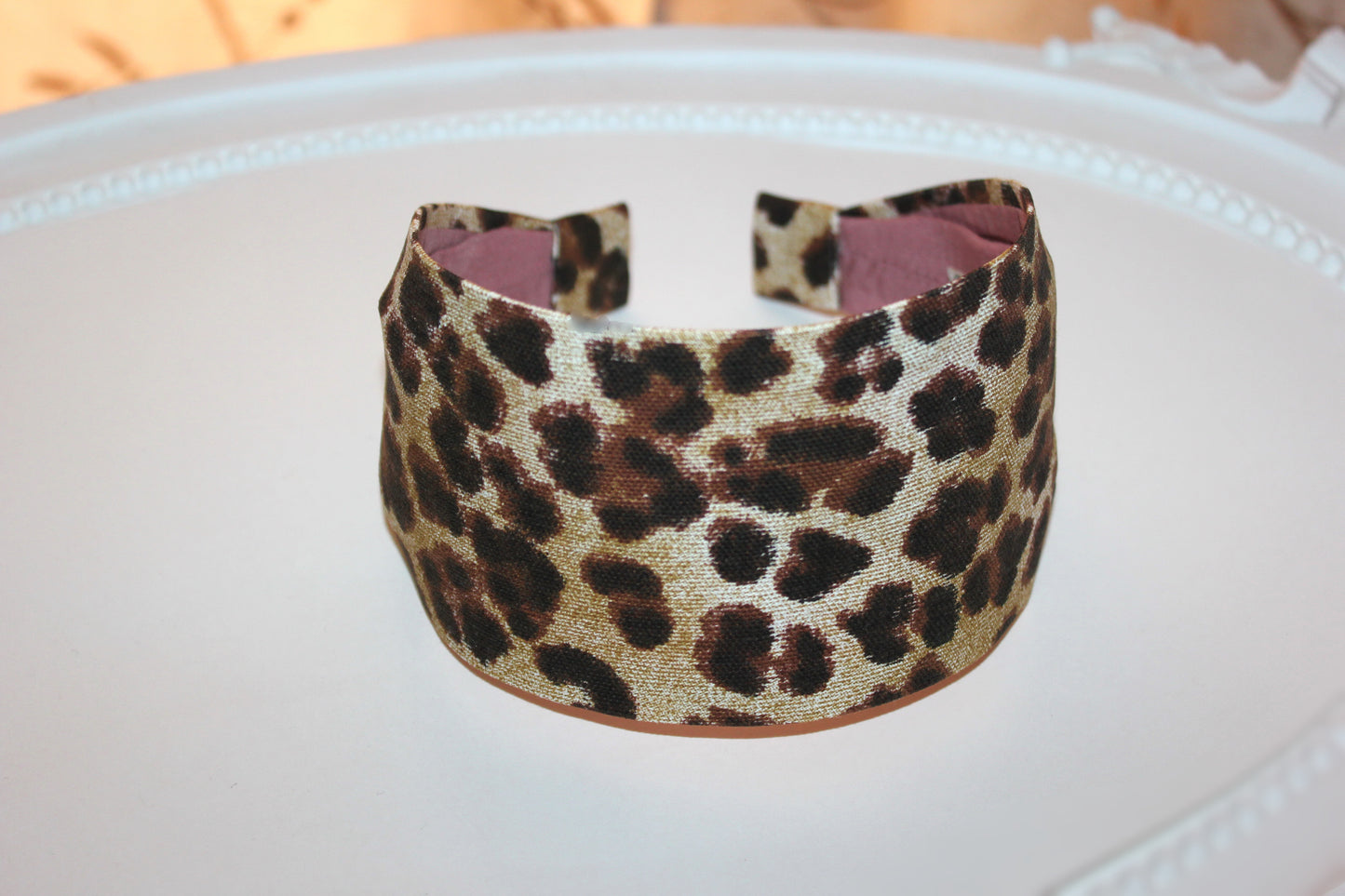 Animal print headband for women wide fabric hairband