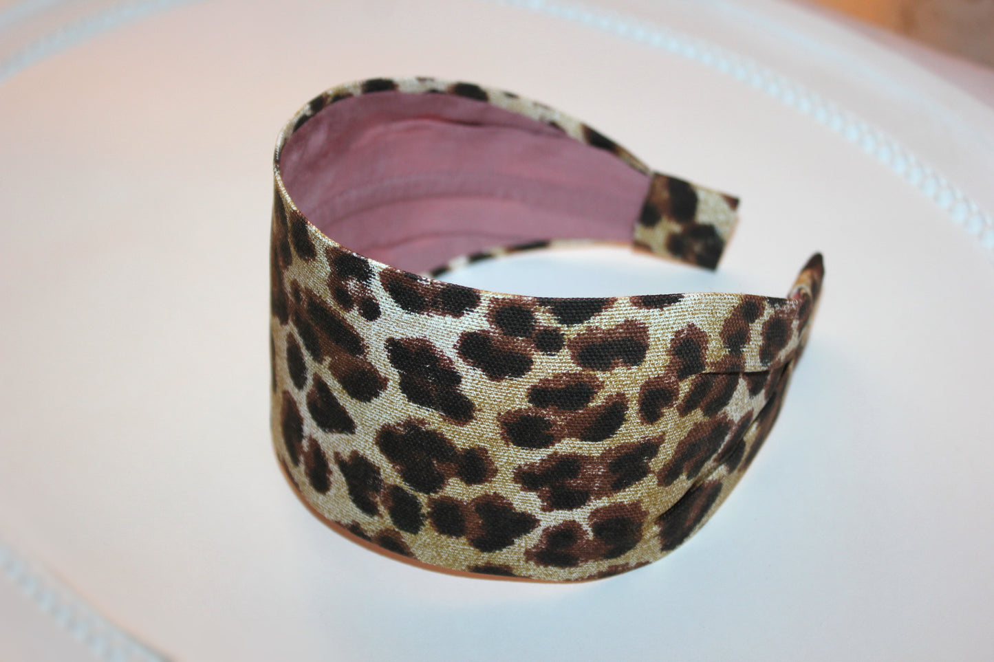 Animal print headband for women wide fabric hairband