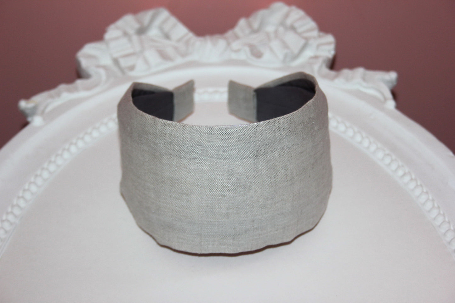 Linen headband women Stardust Silver hairband scarf