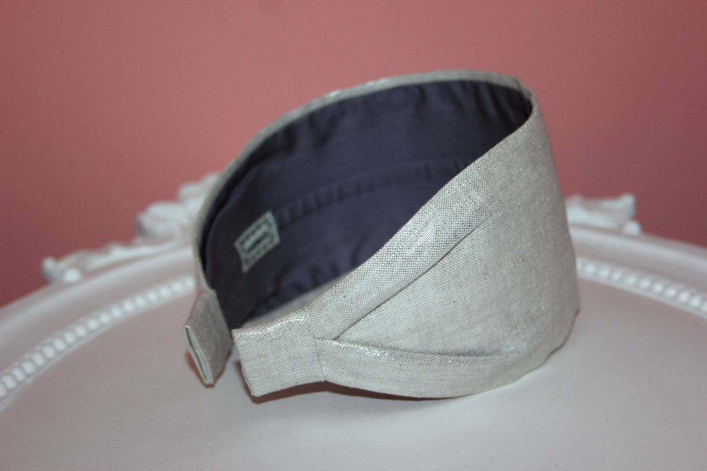 Linen headband women Stardust Silver hairband scarf