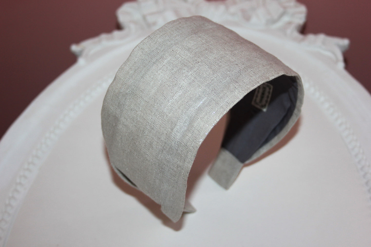 Linen headband women Stardust Silver hairband scarf
