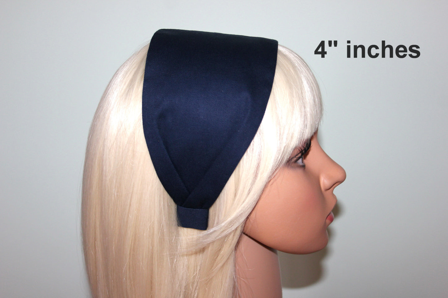 Cotton Headband in Navy Blue - Perfect for Business Attire, Stylish Women's Head Scarf