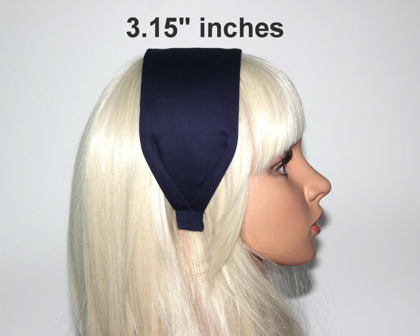Cotton Headband in Navy Blue - Perfect for Business Attire, Stylish Women's Head Scarf