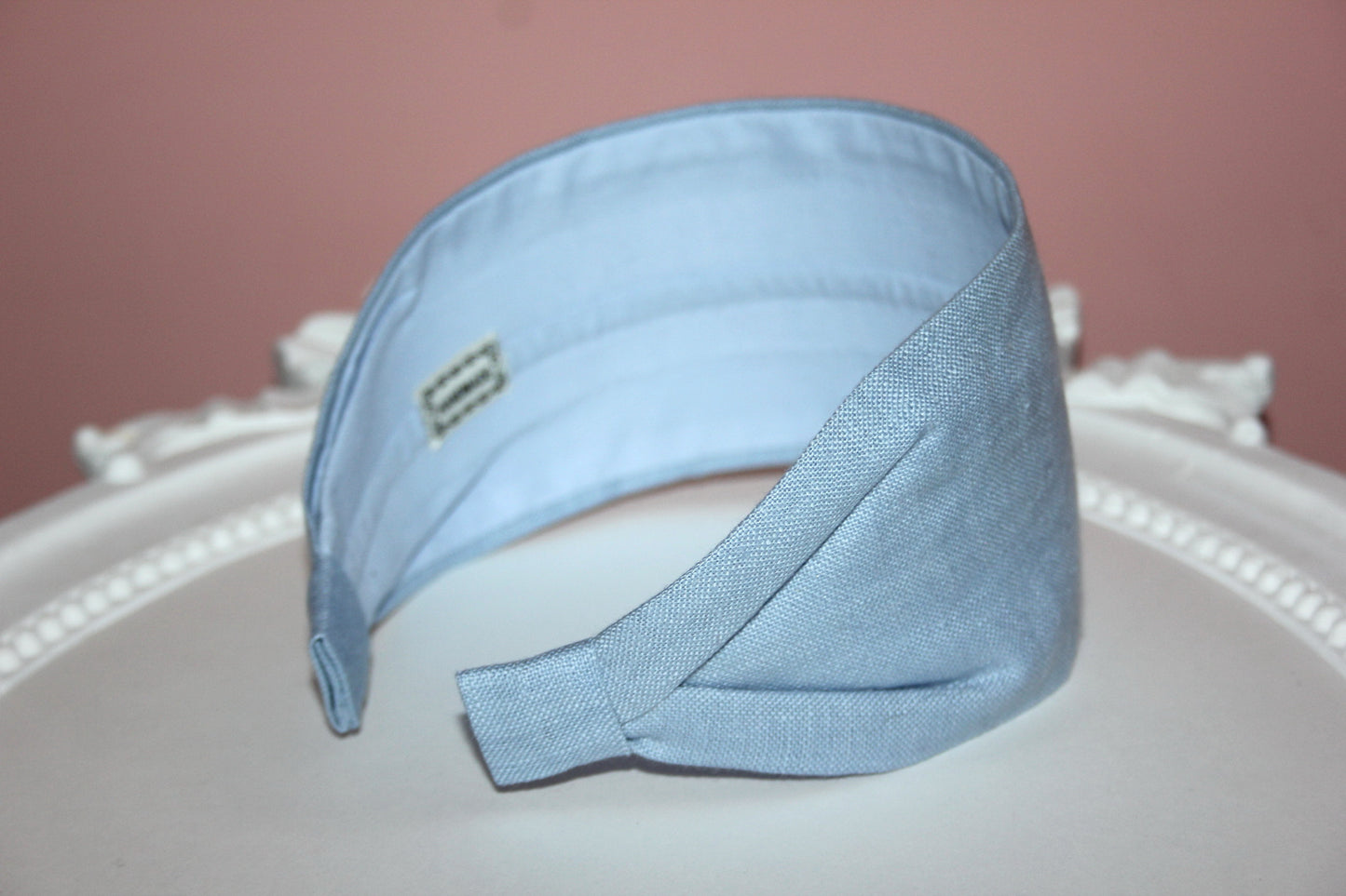 Baby Blue linen headband women plain hairband