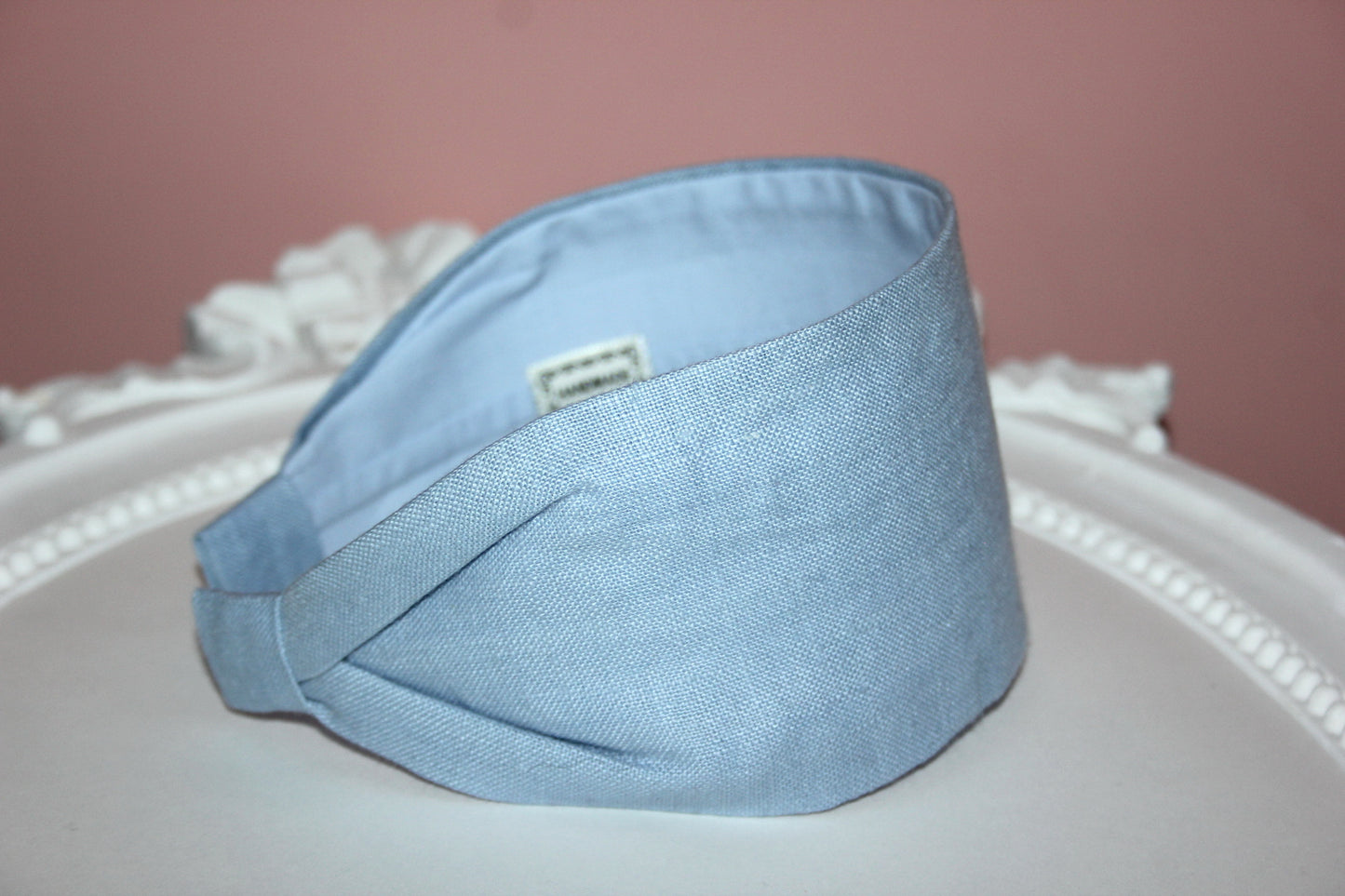 Baby Blue linen headband women plain hairband