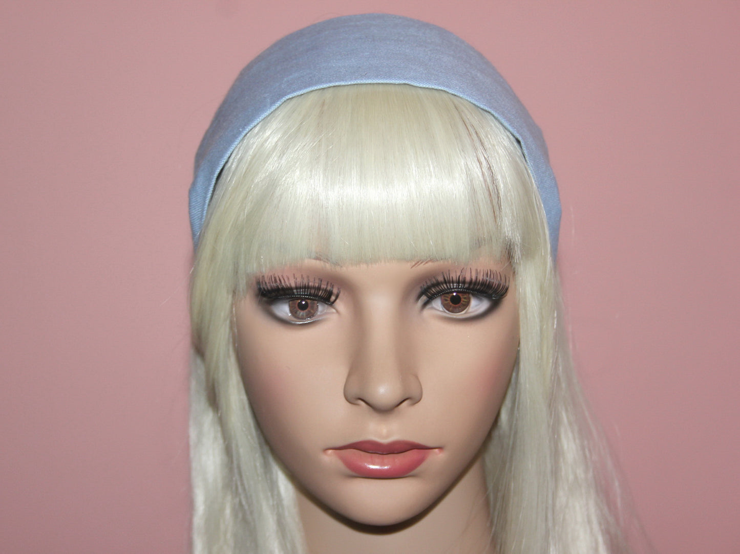 Baby Blue linen headband women plain hairband
