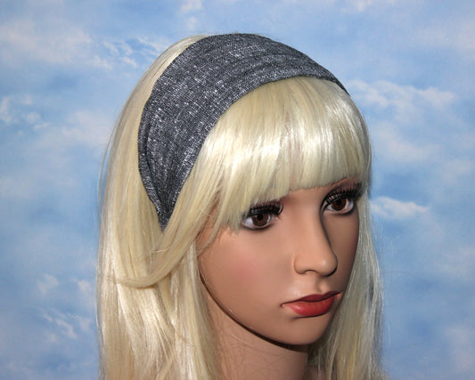 Retro headband for women black&white handloom cotton hairband for women