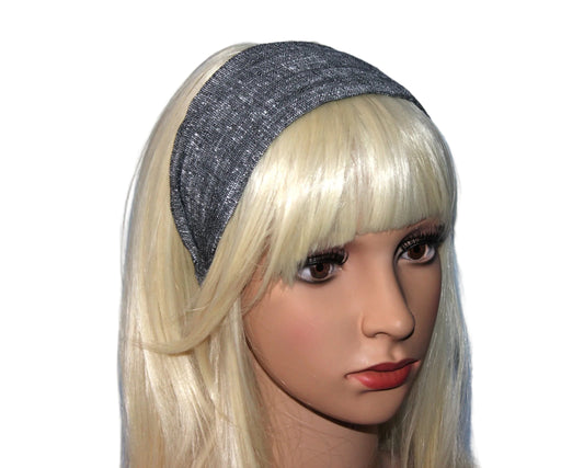 Retro headband for women black&white handloom cotton hairband for women