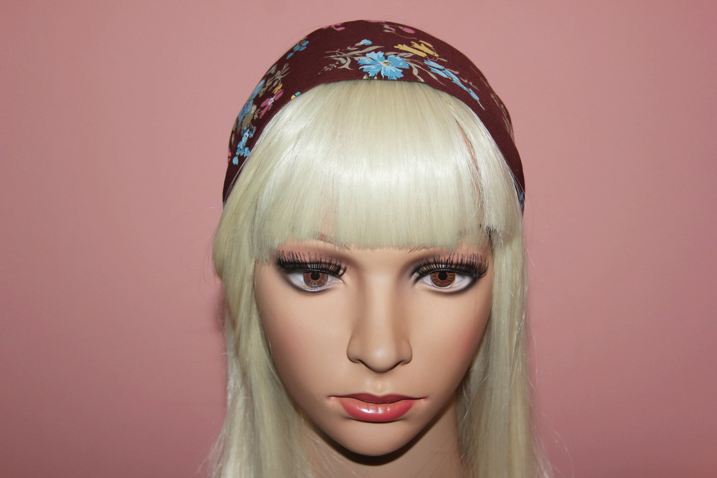 Cotton headband Brown retro fabric hairband Hair loss head covering