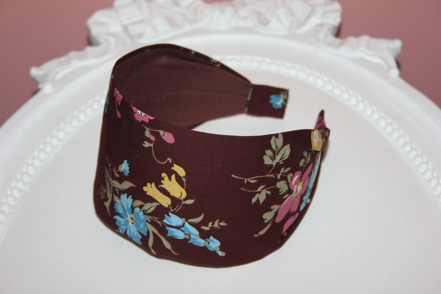 Cotton headband Brown retro fabric hairband Hair loss head covering