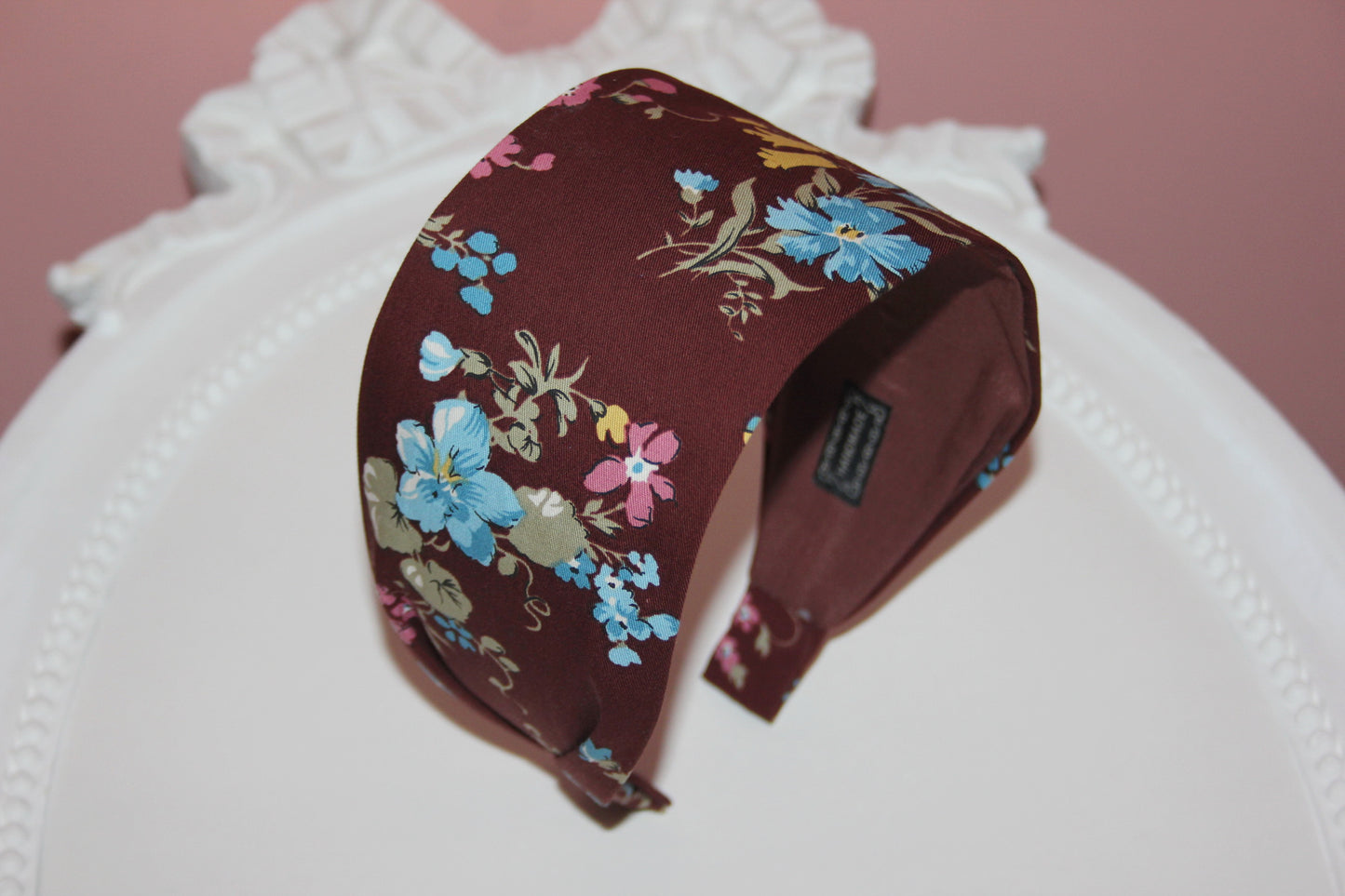 Cotton headband Brown retro fabric hairband Hair loss head covering