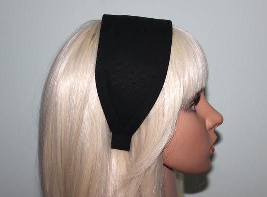 Black denim headband scarf Comfortable cotton hairband