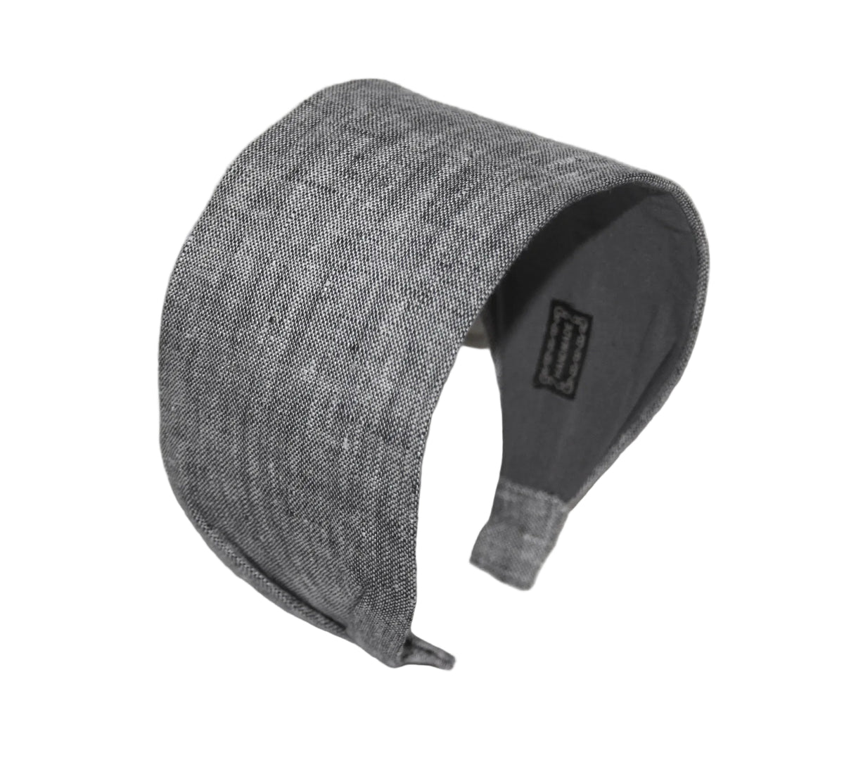 Chambray linen headband women Dark Gray head scarf