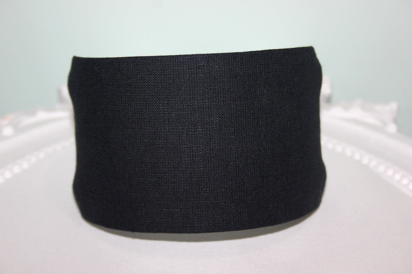 Linen flat headband for women Black plain hairband bandana