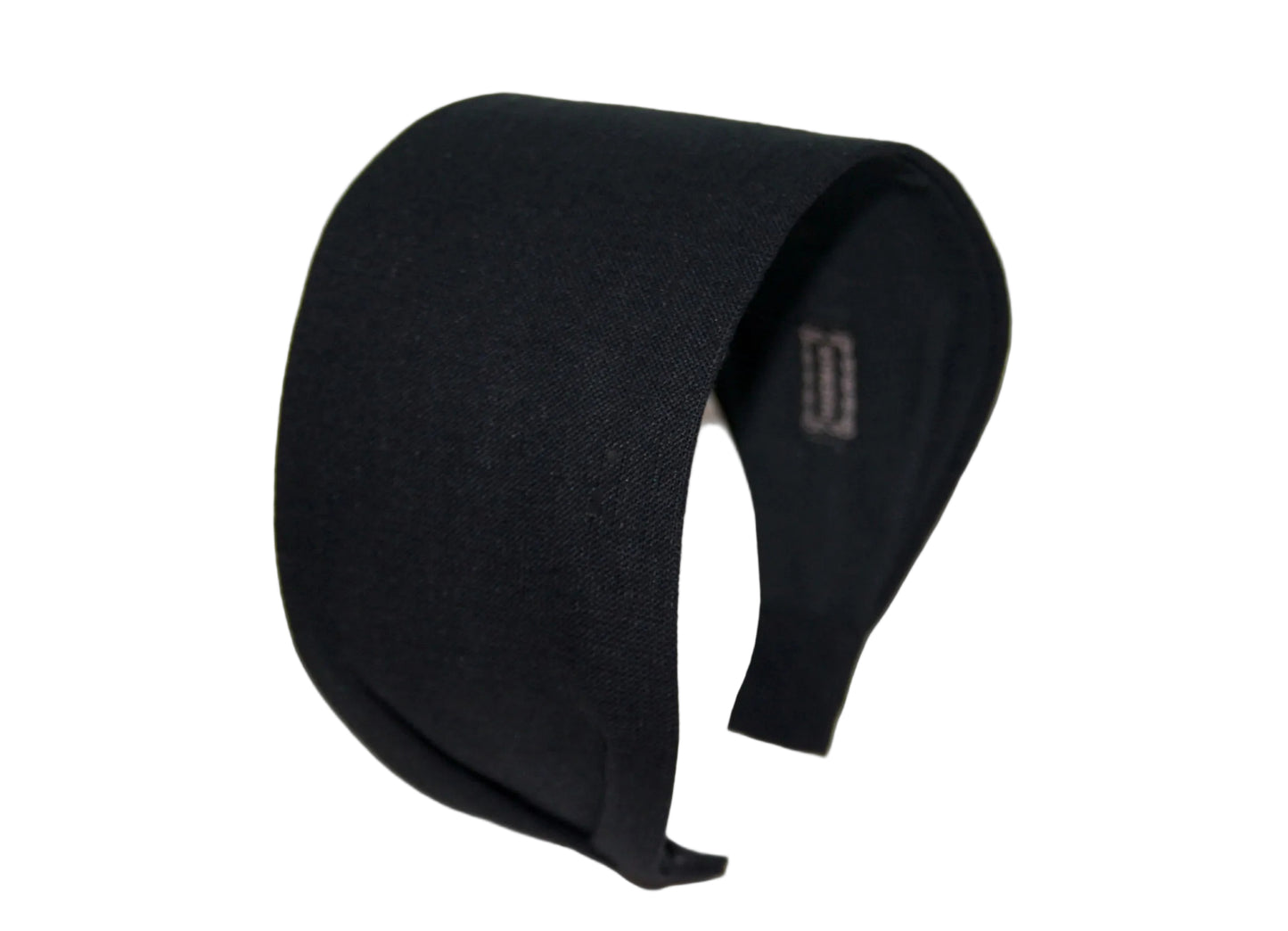 Linen flat headband for women Black plain hairband bandana