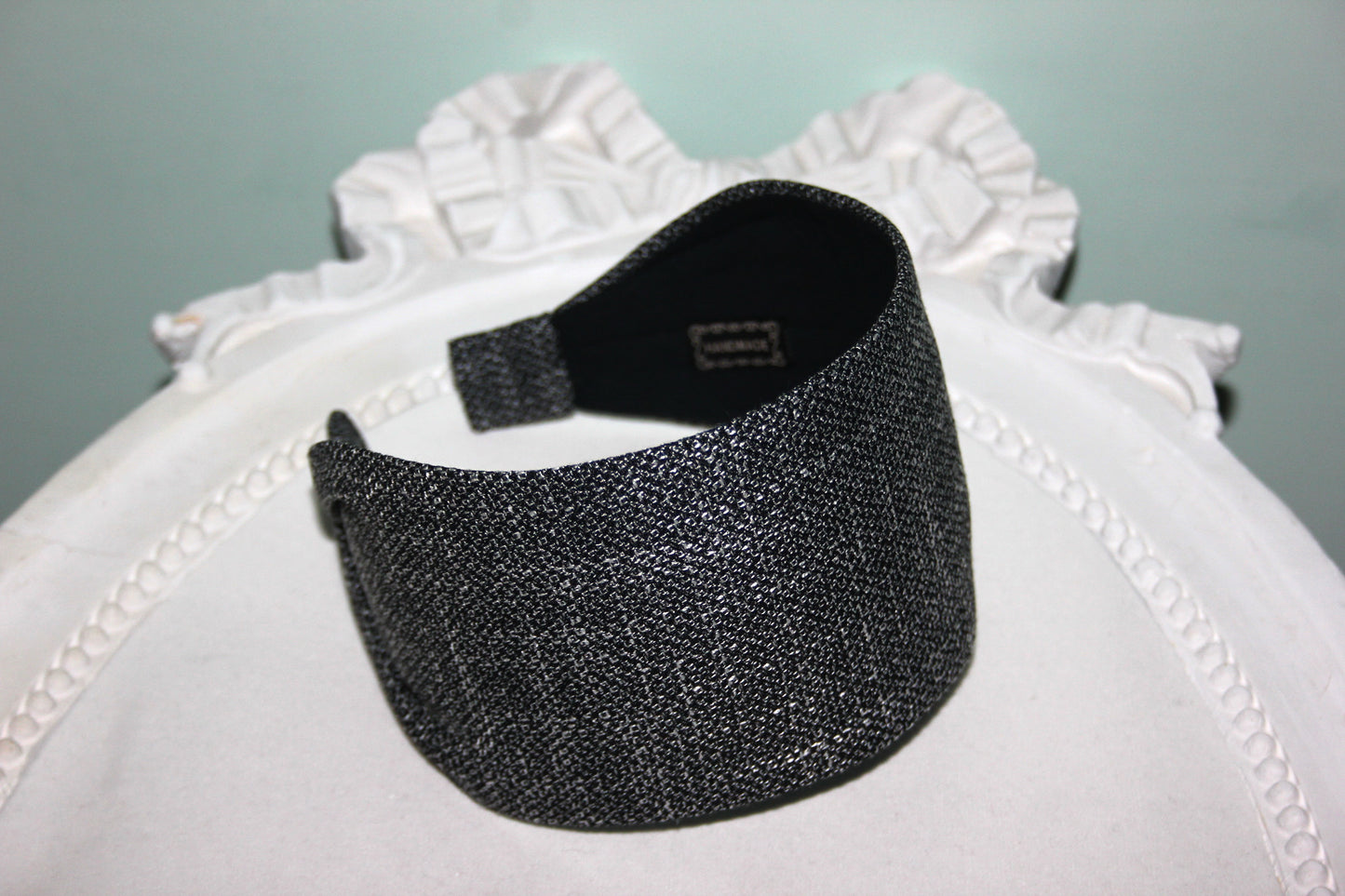 Headband for women Black & White business attire woman head scarf Wide cotton blend hairband