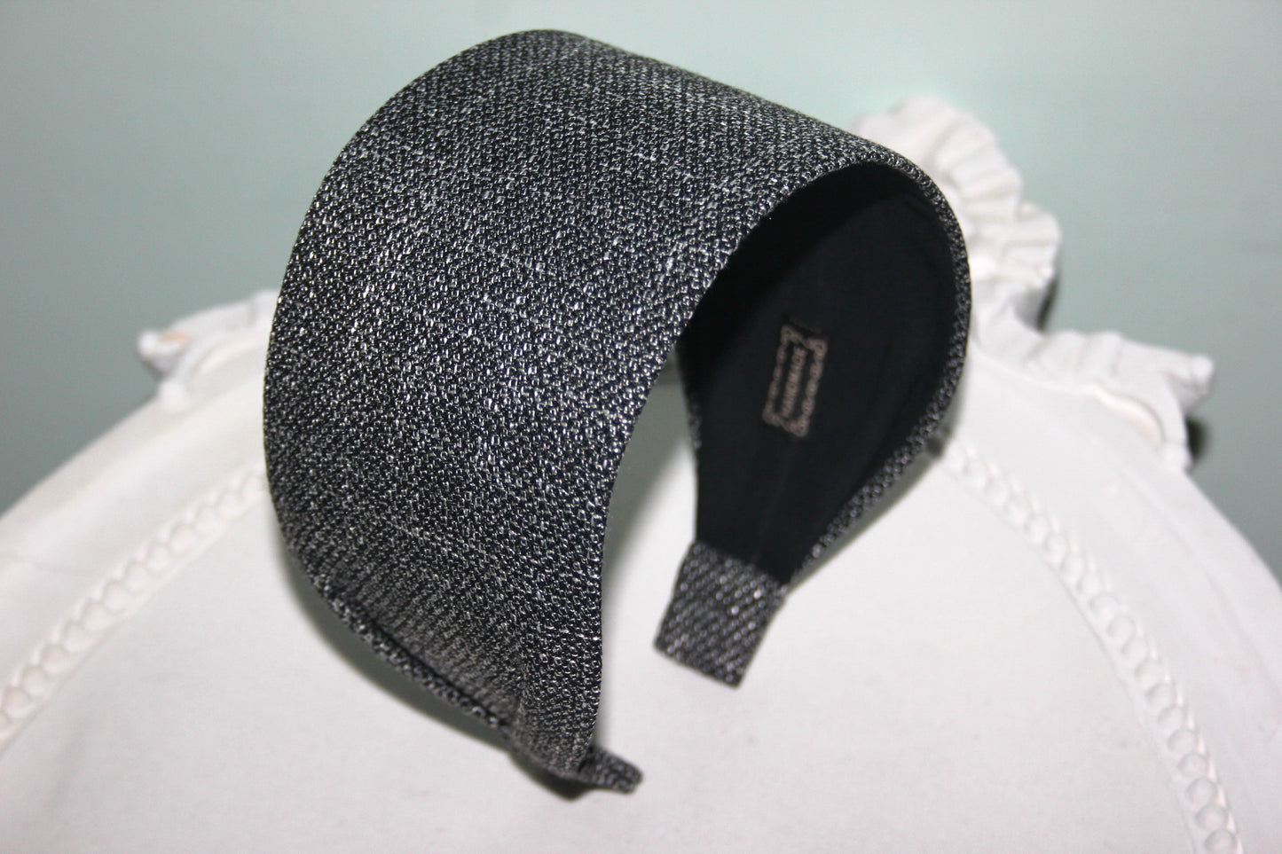Headband for women Black & White business attire woman head scarf Wide cotton blend hairband