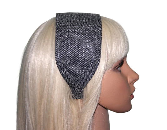 Headband for women Black & White business attire woman head scarf Wide cotton blend hairband