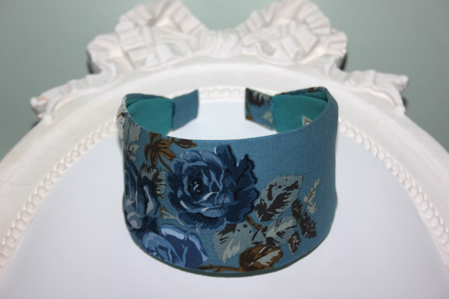 Headband for women Boho Blue cotton print head scarf