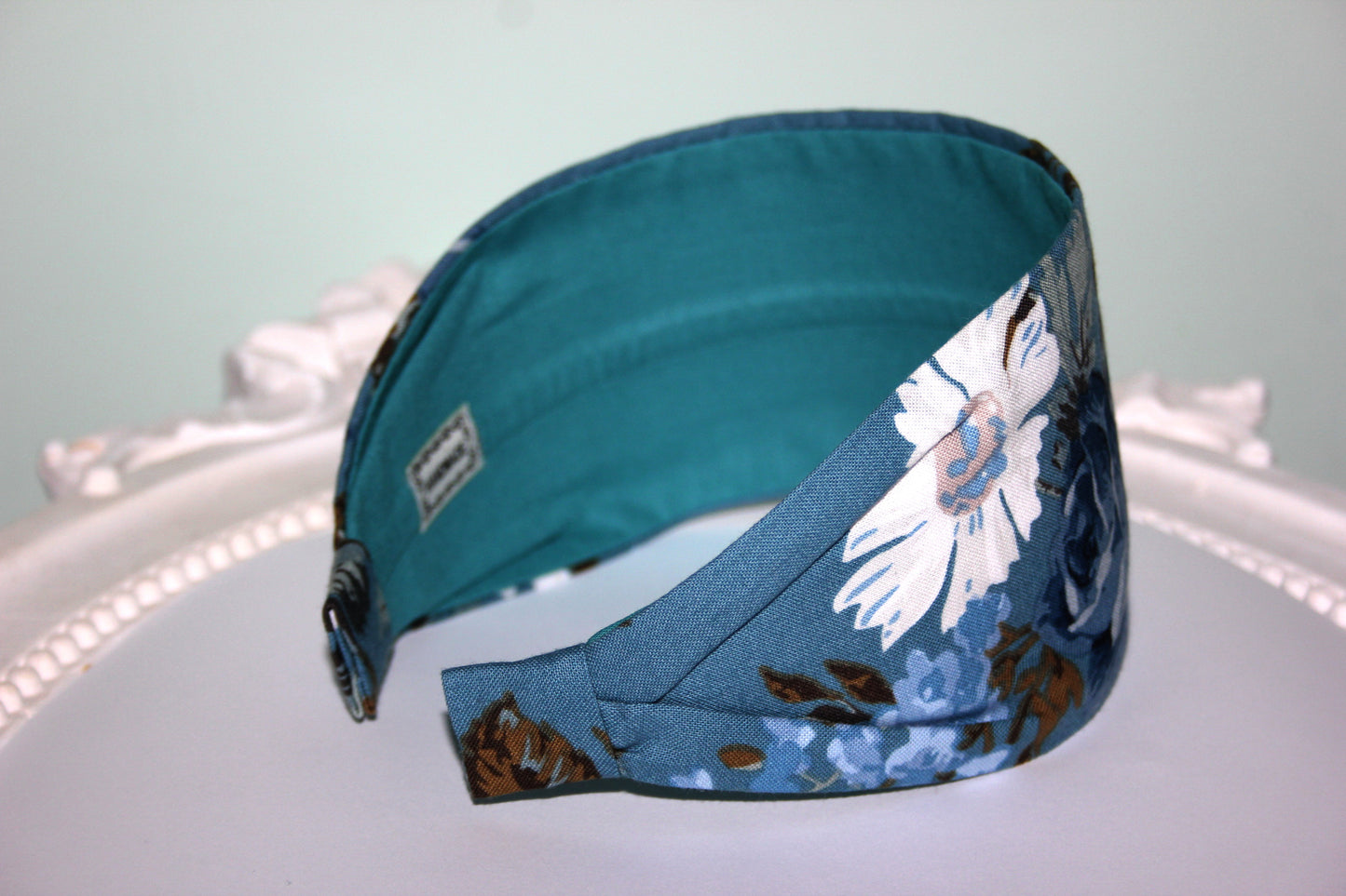 Headband for women Boho Blue cotton print head scarf