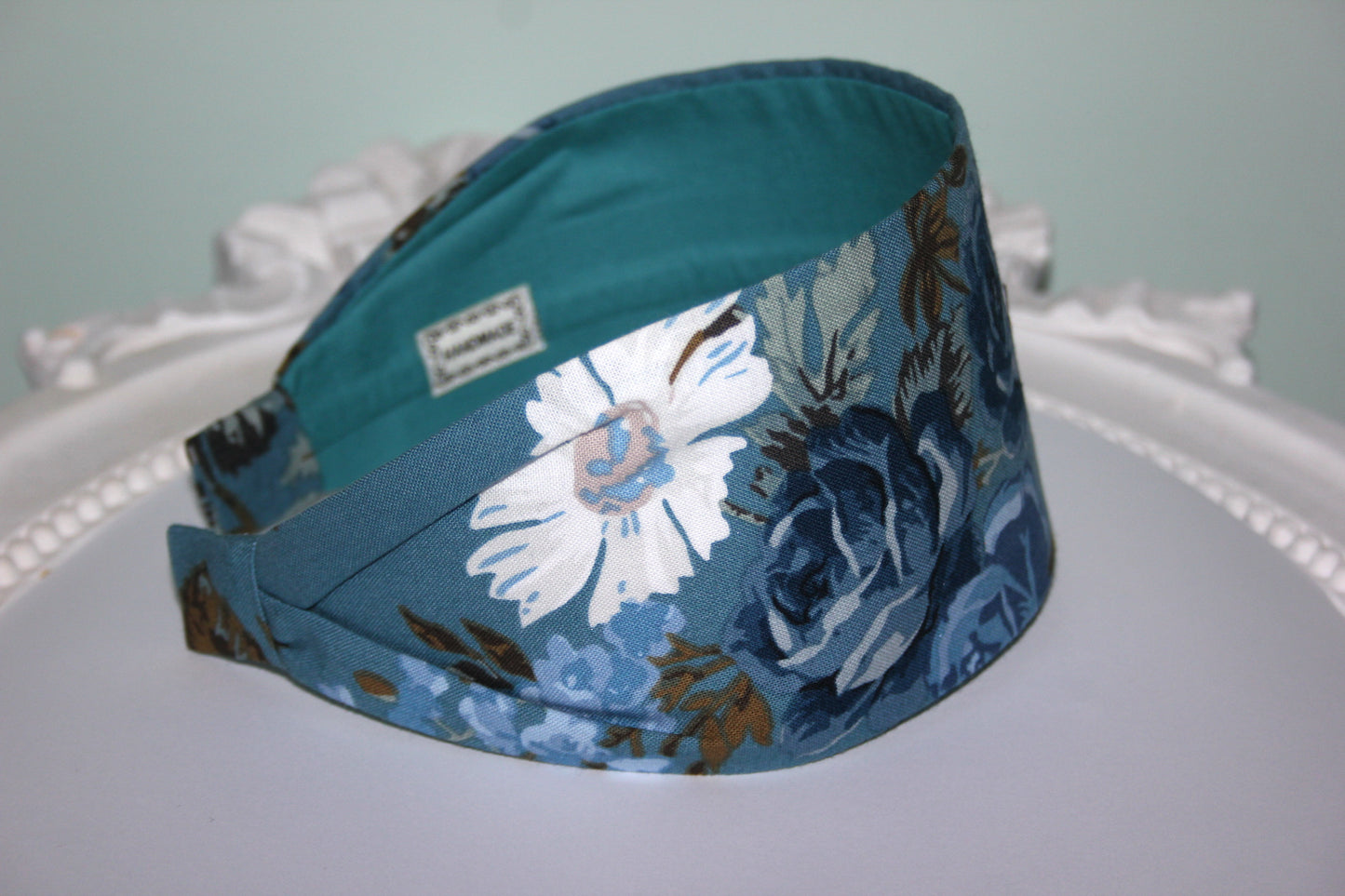 Headband for women Boho Blue cotton print head scarf