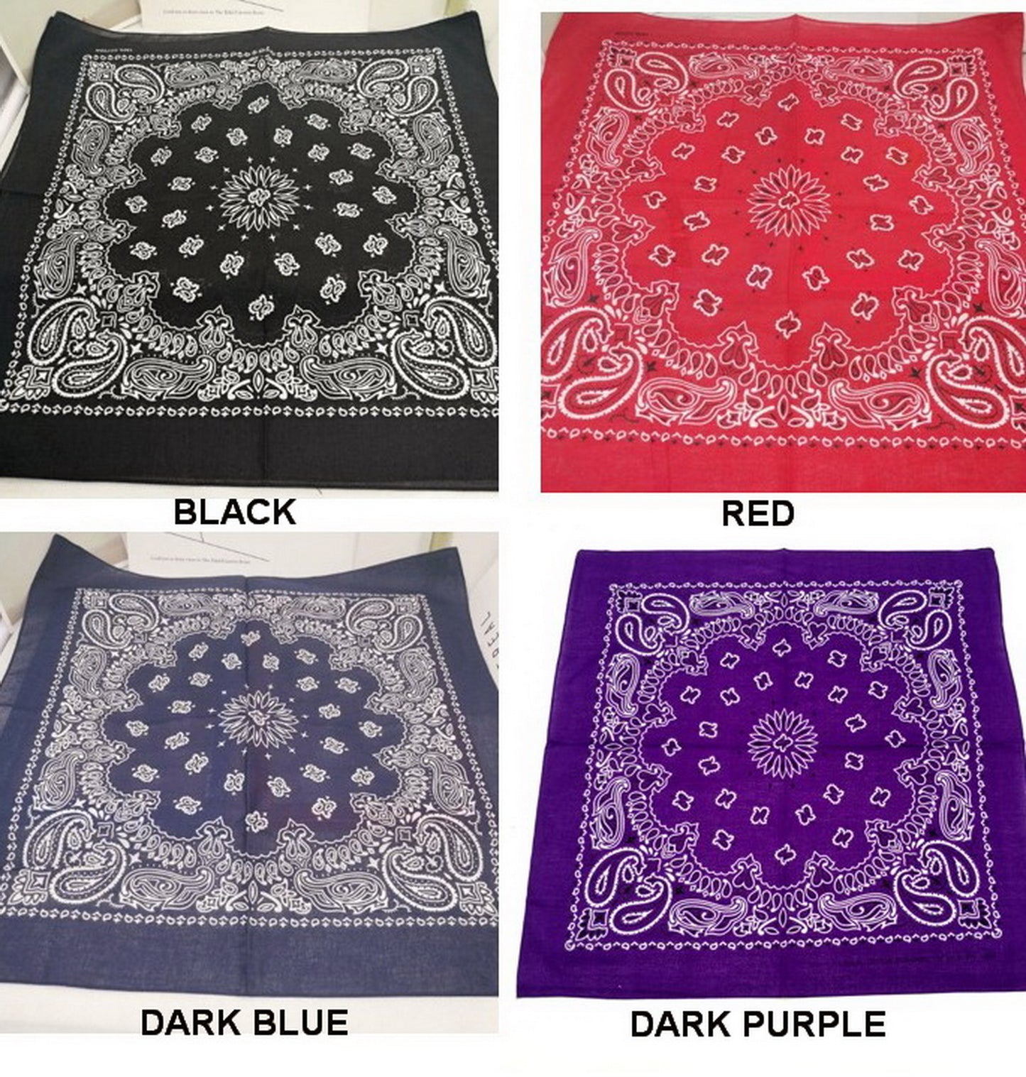 Black triangle bandana 10" inch cotton headband Structured country bandana, comfy hippie headband