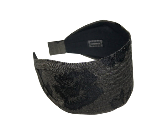 Herringbone headband for women, Tweed hairband