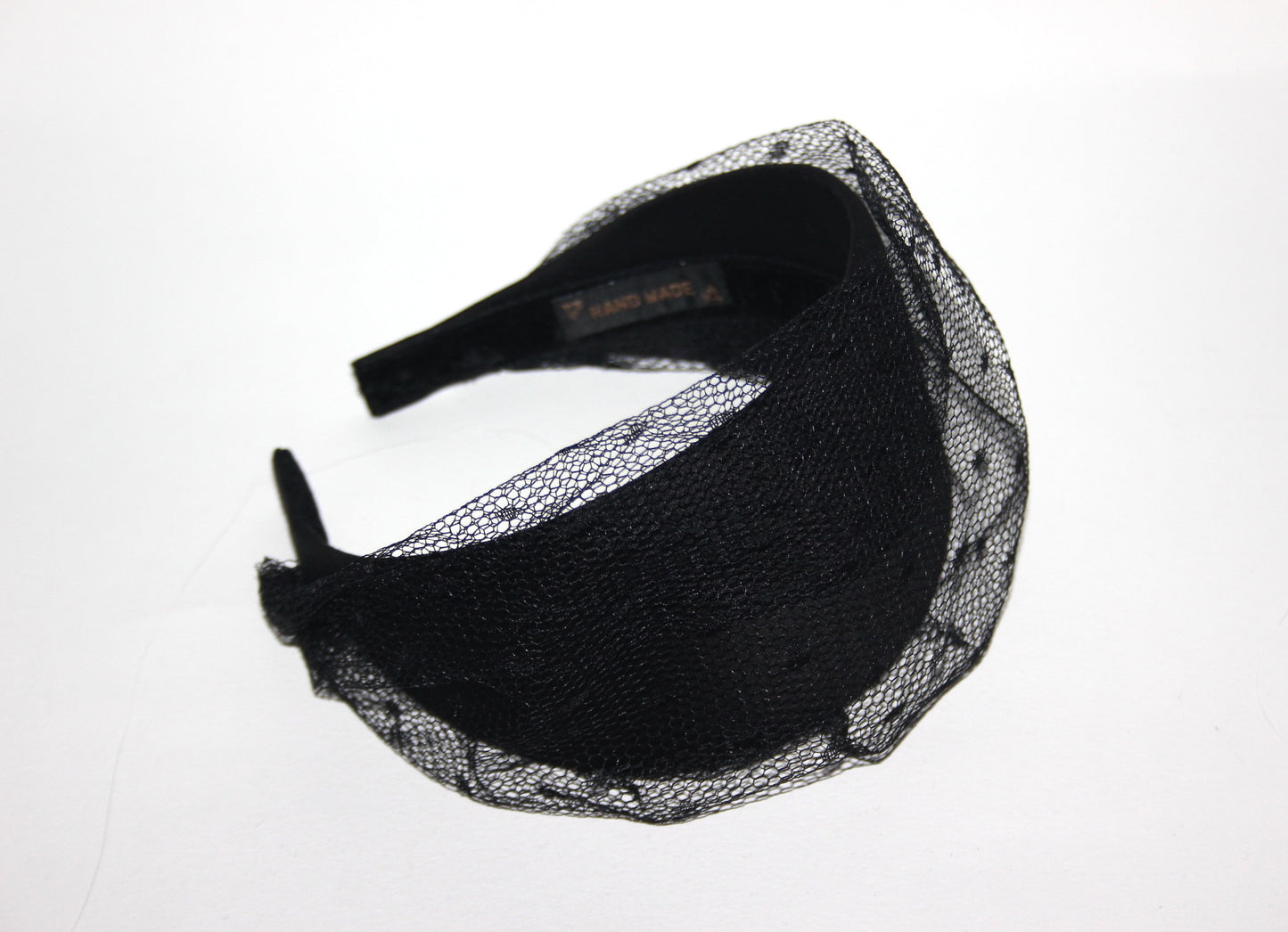 Black cotton headband with veil, Handmade hair scarf, funeral, festive, party, plastic free