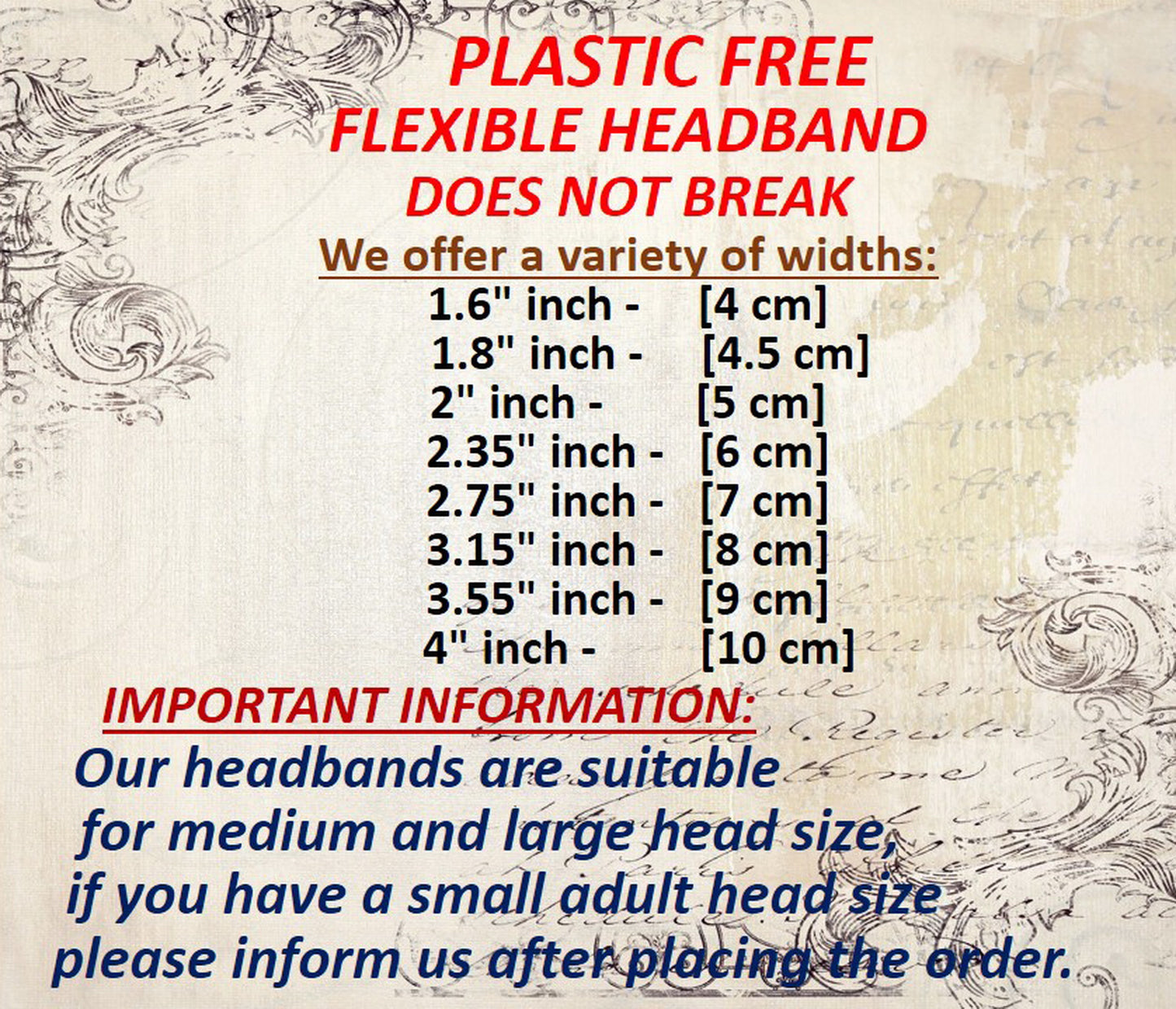 Black cotton satin flat headband with thin ends, no slip, plastic free