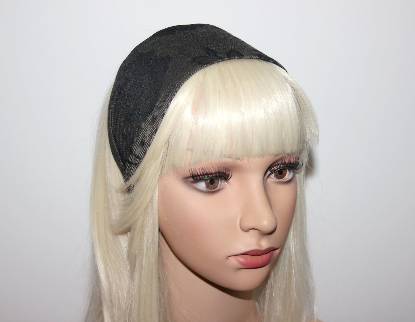 Herringbone headband for women, Tweed hairband