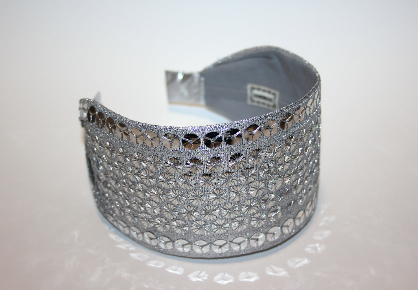 Silver wide headband 3"inch Sparkle sequin head scarf