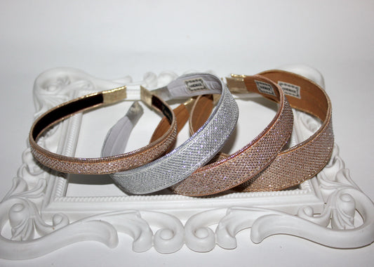 Gold & Silver headbands for women Plastic free head scarf Sparkle hairband