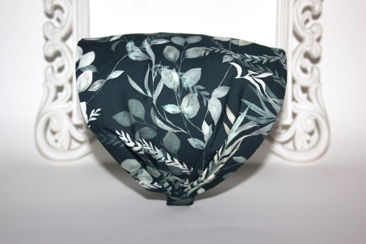 Headband bandana Petrol Blue cotton hippie head scarf, wide head covering