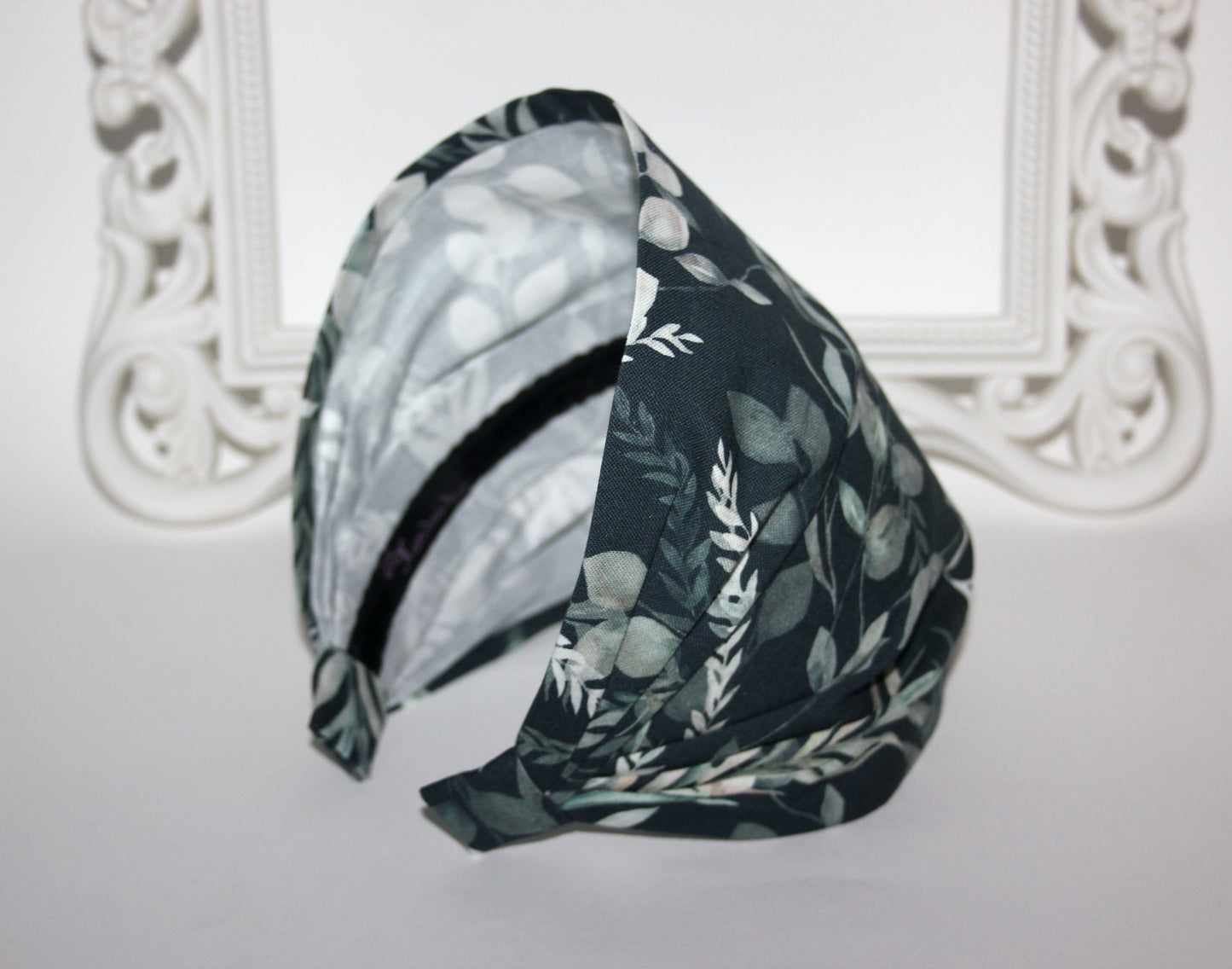 Headband bandana Petrol Blue cotton hippie head scarf, wide head covering