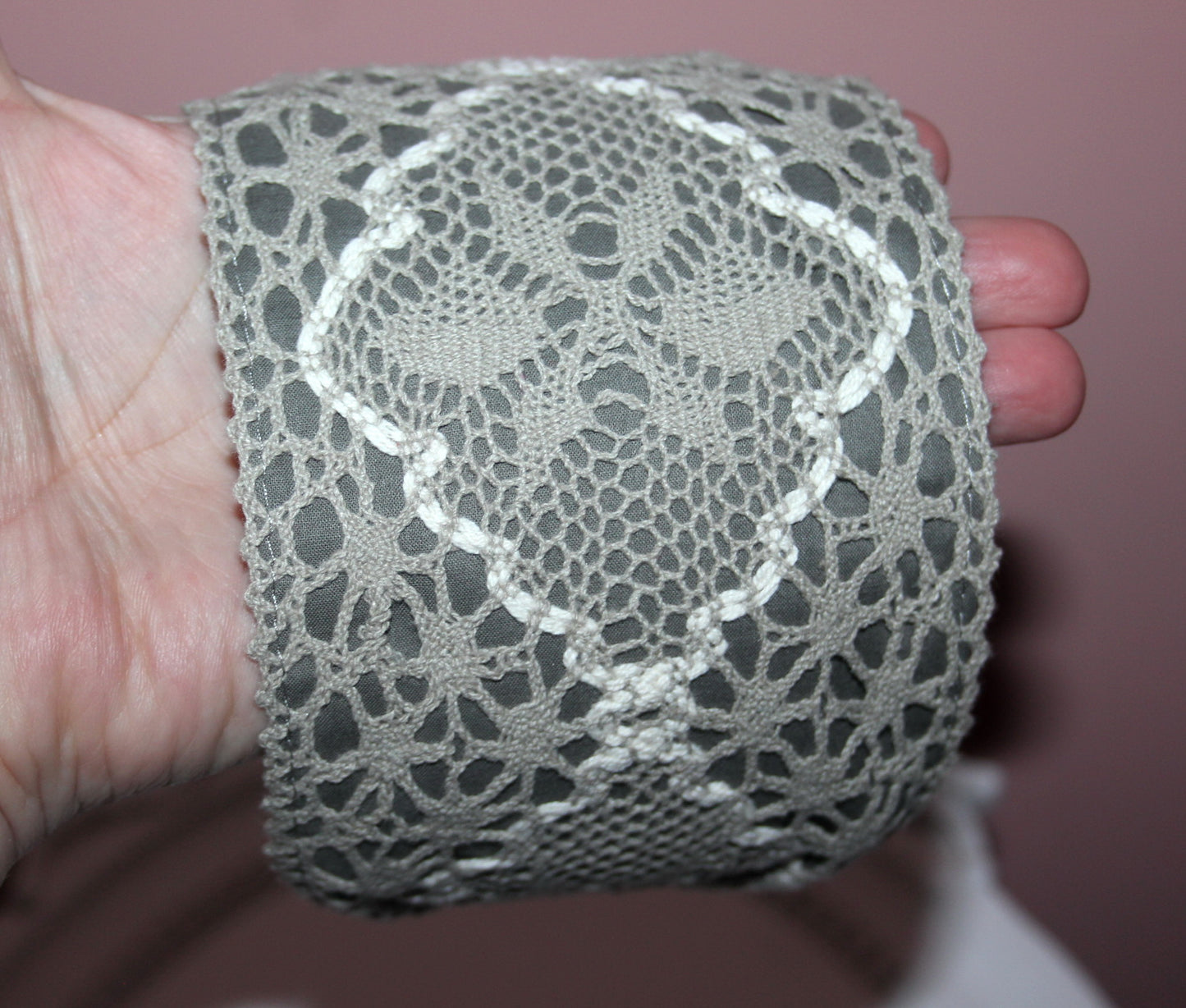 Retro headband for women 4"inch Gray wide alopecia head scarf Knitted cotton hairband