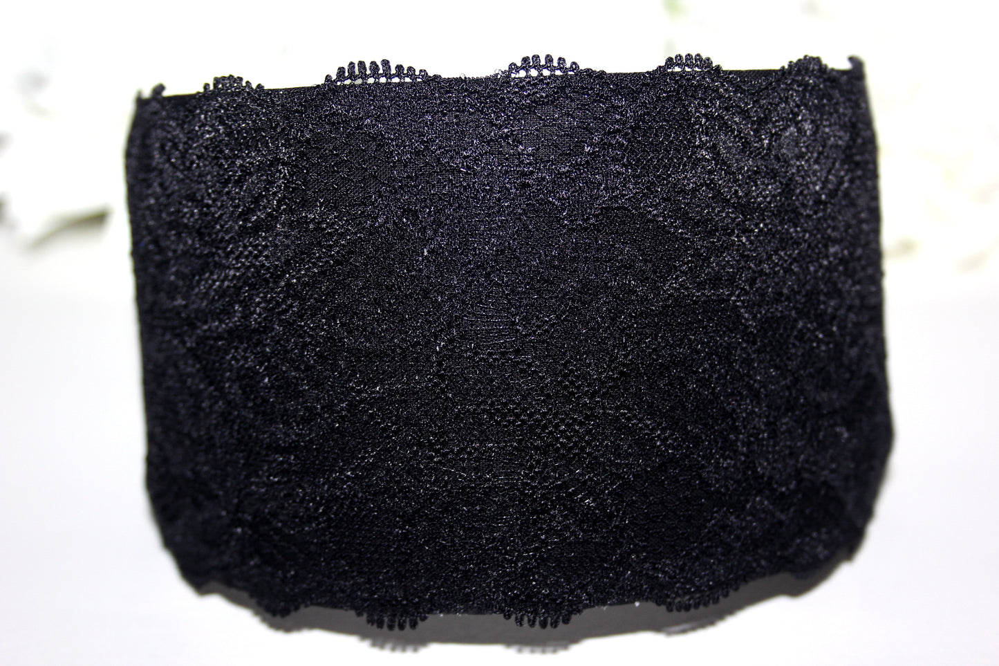 Lace headband for women 3.15" inch Black head covering, wide hairband, plastic free