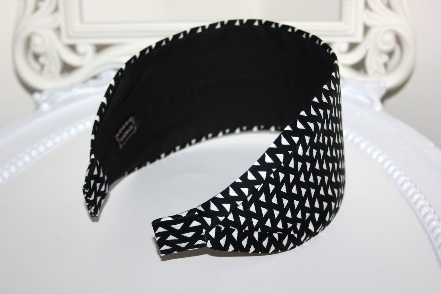 Black & White geometric print headband